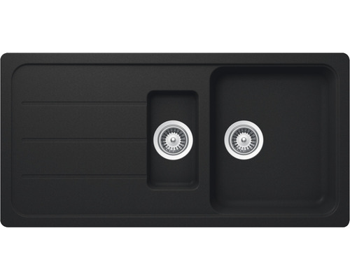 Évier Schock Formhaus D-150L A 1000 x 500 mm onyx FOMD150LAGON Évier avec deux cuves et égouttoir