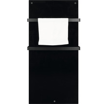 Infrarotheizung EUROM Sani 800 55 x 115 cm schwarz 800 W mit Wi-Fi und 2 Handtuchhalter