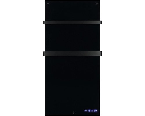 Chauffage infrarouge EUROM Sani 800 55 x 115 cm noir 800 W avec Wi-Fi et 2 portes-serviettes