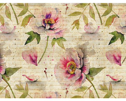 Papier peint panoramique intissé 38276-1 The Wall roses vintage 7 pces 371 x 280 cm