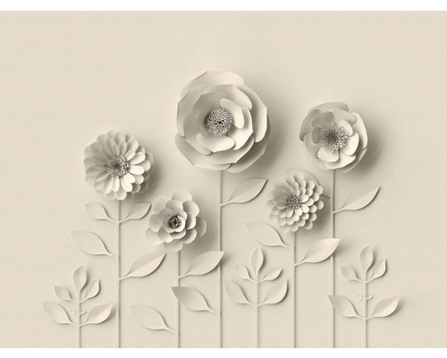 Dekorative Papierblumen auf Stielen