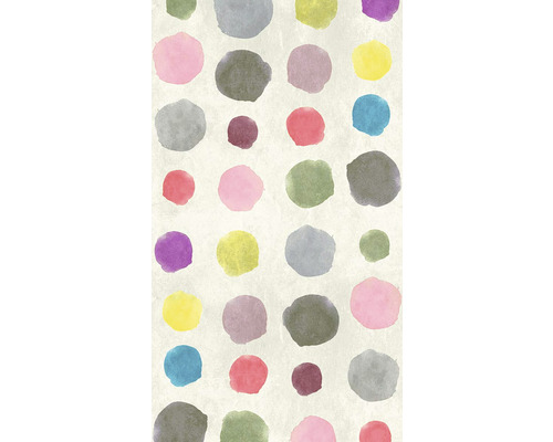 Fototapete Vlies 38294-1 The Wall Bunte Tupfen Aquarell 3-tlg. 159 x 280 cm Tapete mit Punktmuster
