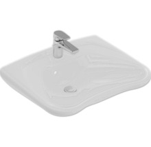 Weißes Waschbecken mit Armatur für das Badezimmer