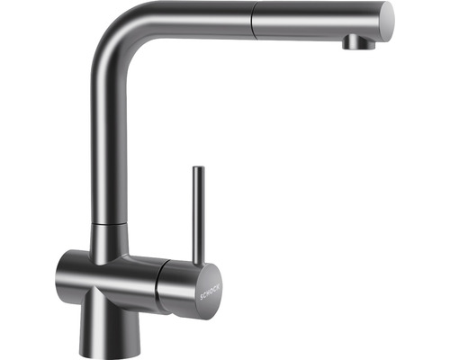 Robinet de cuisine avec douchette Schock Laios finition acier inoxydable 517120 Robinet de cuisine Schock avec douchette extractible