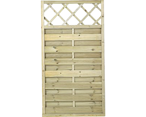 Élément partiel PLUS Bergen avec treillis 90 x 165 cm traité en autoclave par imprégnation Clôture en bois avec treillis pour le jardin