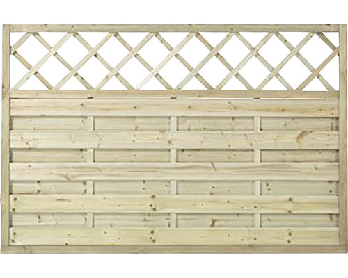 Élément principal PLUS Bergen avec treillis 180 x 120 cm traité en autoclave par imprégnation Clôture en bois avec lattes et treillis