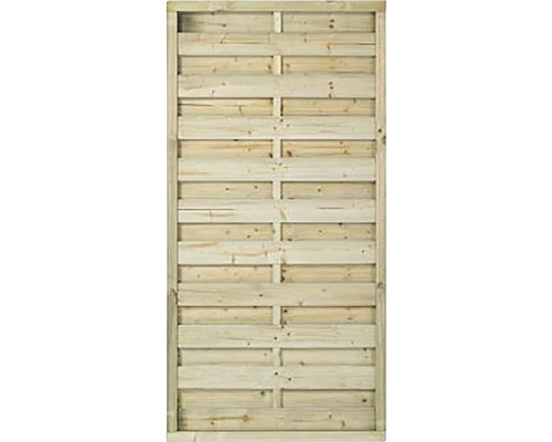 Élément partiel PLUS Bergen 90 x 180 cm traité en autoclave par imprégnation Élément de clôture en bois avec planches horizontales