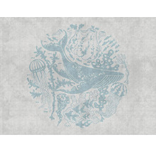 Papier peint panoramique intissé 38306-1 The Wall monde sous-marin baleine méduses et coraux 7 pces 371 x 280 cm