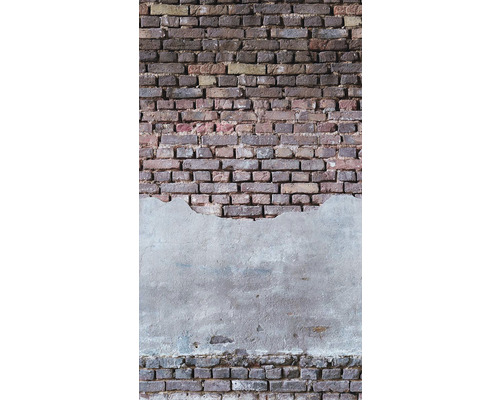 Papier peint panoramique intissé 38334-1 The Wall aspect mur tuiles et crépi 3 pces 159 x 280 cm