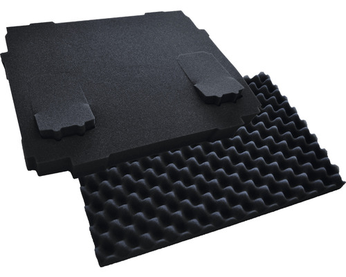Doublure en mousse en deux parties Makita P-84274 pour MAKPACs des tailles 1 à 4 Panneaux de mousse alvéolée noirs pour l''absorption acoustique