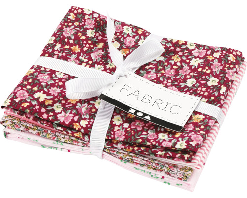 Tissu patchwork rose, 45x55 cm, 4 pièces/1 paquet