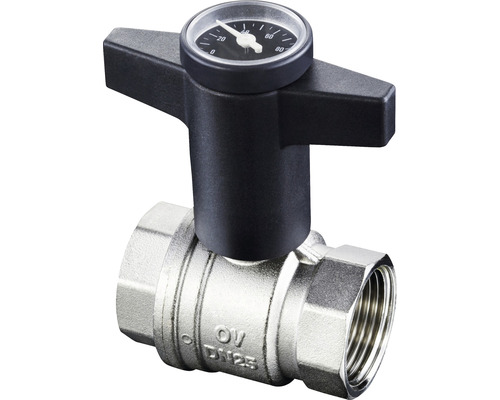 Robinet à boisseau sphérique Oventrop Optibal avec thermomètre DN25 1" 1078008 Robinet à boisseau sphérique DN25 avec thermomètre