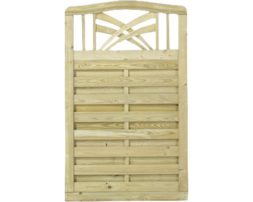 Élément partiel PLUS Rondo 90 x 142/146 cm traité en autoclave par imprégnation Portail de jardin en bois avec élément décoratif