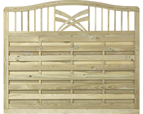 Élément principal PLUS Rondo 180 x 142/150 cm traité en autoclave par imprégnation Panneau de clôture en bois avec arc supérieur et design tressé