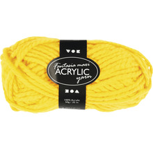 Fil acrylique jaune maxi, 50 grammes
