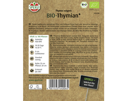 Samenpackung Bio-Thymian von Sperli