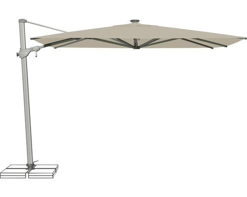 Parasol déporté avec socle en béton