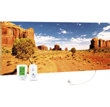 Chauffage infrarouge avec motif désertique, thermostat et prise radio