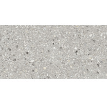 Dalle de terrasse FLAIRSTONE en grès cérame fin Terrazzo grigio bords rectifiés 120 x 60 x 2 cm-thumb-0