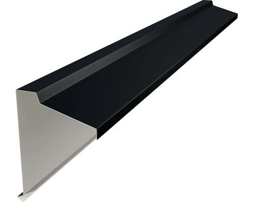 Couvercle de toit en appentis PRECIT pour bandes à clipser trapèze noir foncé RAL 9005 2000 x 320 x 160 mm