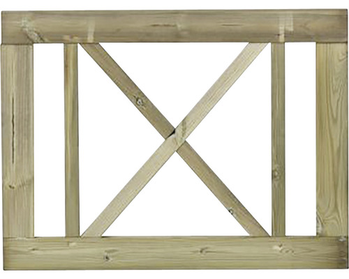 Portail à un vantail PLUS Rom 100 x 75 cm traité en autoclave par imprégnation Cadre en bois avec croisillons pour le jardin