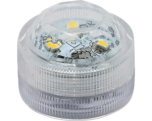 Lot de 2 bougies de chauffe-plat à LED 3 LED à chaque fois couleur d'éclairage blanc chaud avec pile Lampe LED immergeable
