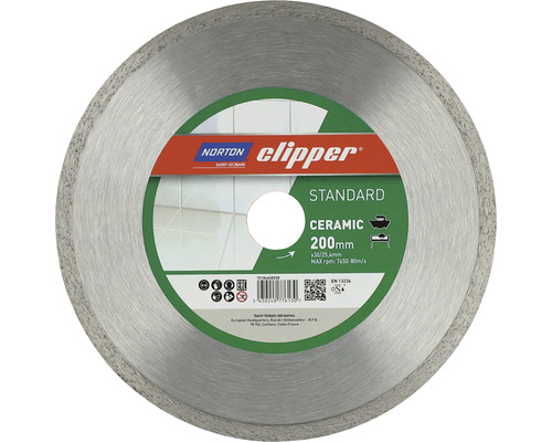 Disque diamanté Norton Clipper Standard Ceramic Ø200x25,4 mm Norton Clipper disque à tronçonner Standard Ceramic, 200 millimètres de diamètre