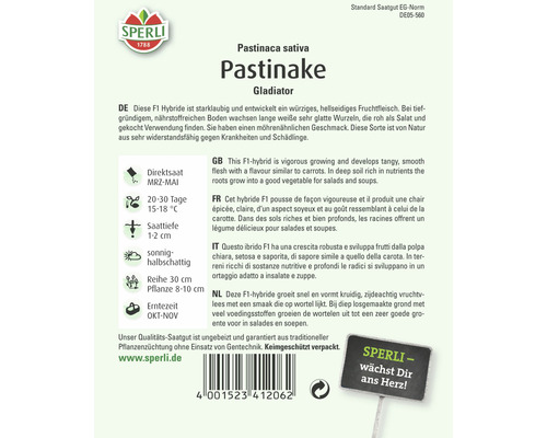 Sachet de graines de panais Gladiator de Sperli
