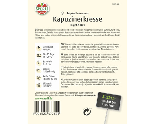 Samenpackung Kapuzinerkresse Night and Day