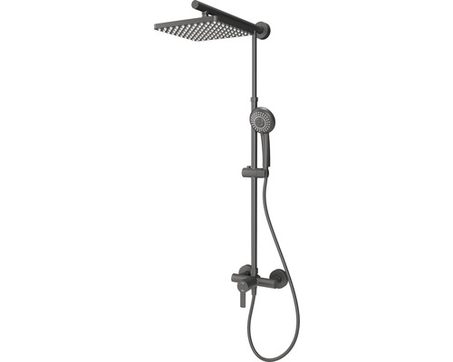 Duschsäule inkl. Einhebelmischer SCHULTE Classic ExpressPlus schwarz matt EP9621 68 Duschsäule mit Kopfbrause und Handbrause