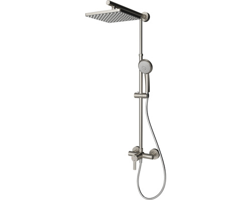 Colonne de douche avec mitigeur SCHULTE ExpressPlus Classic rectangulaire acier inoxydable mat EP9621 90