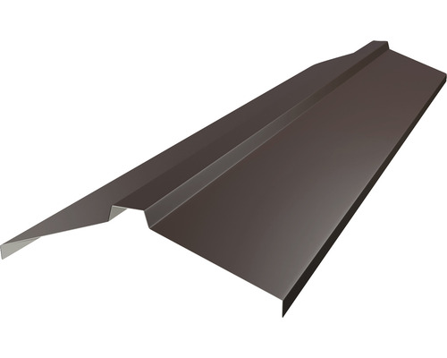 Faîtage droit PRECIT pour bandes à clipser trapèze brun chocolat RAL 8017 2000 x 260 x 80 mm