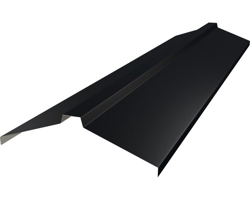 Faîtage droit PRECIT pour bandes à clipser trapèze noir foncé RAL 9005 2000 x 260 x 80 mm