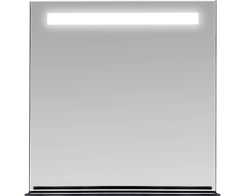 LED-Badspiegel Carol 80 x 80 cm schwarz