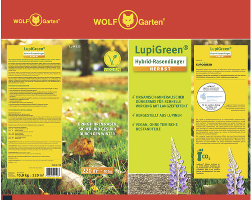 Wolf Garten LupiGreen Hybrid Rasendünger Herbst Produktverpackung