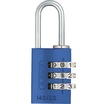 Cadenas à combinaison bleu ABUS 145/20 avec combinaison à trois chiffres