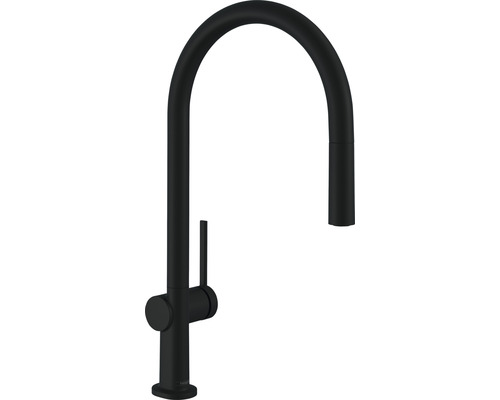 Mitigeur de cuisine avec douchette flexible hansgrohe Talis M54 noir 72802670 Robinet de cuisine noir avec bec haut