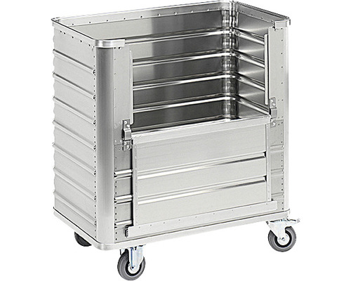 Rollwagen aus Aluminium mit einer klappbaren Wand