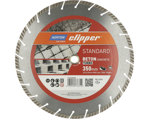 Norton Clipper disque diamant, 350 millimètres de diamètre, adapté au béton
