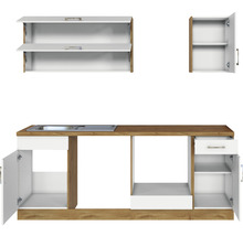 Cuisine complète sans appareils Held Möbel Sorrento 210 cm blanc mat démontée variante réversible 1002.6279