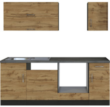 Cuisine complète sans appareils Held Möbel Sorrento 210 cm chêne mat démontée variante réversible 1002.6282