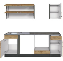 Cuisine complète sans appareils Held Möbel Sorrento 210 cm chêne mat démontée variante réversible 1002.6282