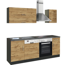 Cuisine complète avec appareils Held Möbel Sorrento 210 cm chêne mat démontée variante réversible 1003.6282