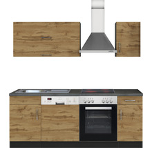 Cuisine complète avec appareils Held Möbel Sorrento 210 cm chêne mat démontée variante réversible 1003.6282