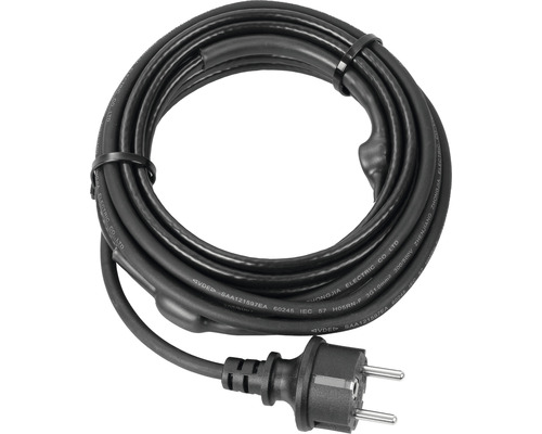 Schwarzes Verlängerungskabel mit Schutzkontaktstecker