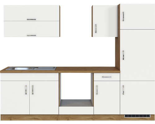 Küchenzeile mit Spüle, Schränken und Schubladen