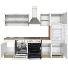Cuisine complète avec appareils Held Möbel Sorrento 270 cm blanc mat démontée variante réversible 1007.6279