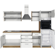 Cuisine complète avec appareils Held Möbel Sorrento 270 cm blanc mat démontée variante réversible 1009.6279