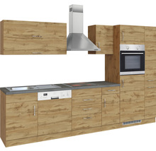 Cuisine complète avec appareils Held Möbel Sorrento 270 cm chêne mat démontée variante réversible 1011.6281