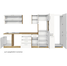 Cuisine complète sans appareils Held Möbel Sorrento 360 cm blanc mat démontée variante réversible 1012.6279